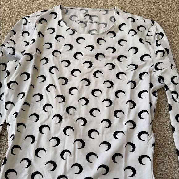 Marine Serre Moon Printed Jersey Second Skin Crewneck top - NWT XS - Picture 2 of 3